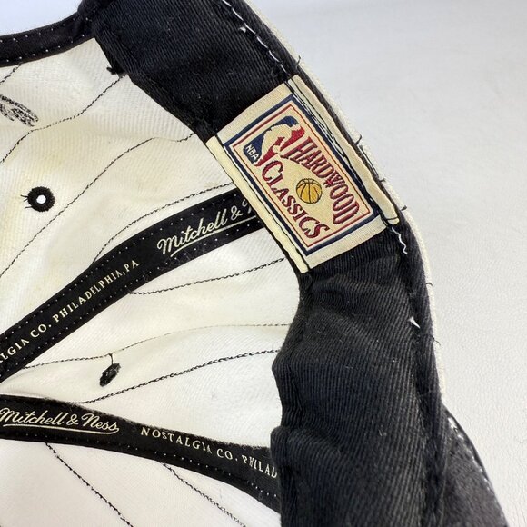 Mitchell & Ness Chicago Bulls Hat Pinstripe Croc Brim Hardwood Classics - Picture 7 of 11